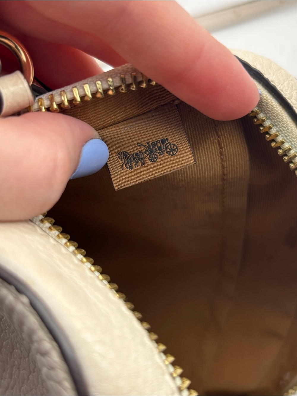 Coach Mini Jamie Camera Bag Chalk Colored Pebble Leather with Gold Hardware - Picture 8 of 12